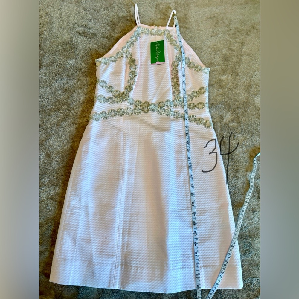 Lilly Pulitzer Pink Dress with Gold Detailing NWT size 0 - Picture 8 of 10
